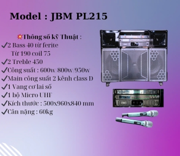 LOA KÉO DI ĐỘNG CÔNG SUẤT JBM PL215
