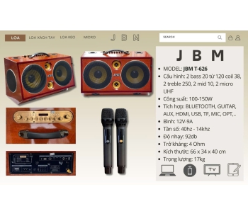 LOA KÉO DI ĐỘNG JBM T-626