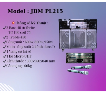 LOA KÉO DI ĐỘNG CÔNG SUẤT JBM PL215