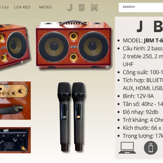 LOA KÉO DI ĐỘNG JBM T-626